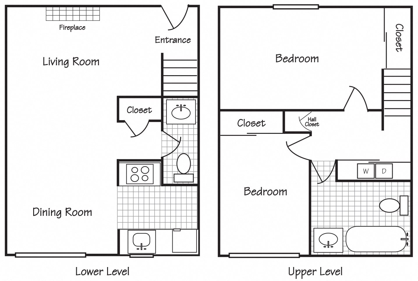 Pacific Apt Floor Plan 2x1.5 Townhome Pacific Apt Floor Plan 2x1.5 Townhome